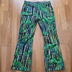 Dolce & Gabbana Green Multicolor Tropical Print Pants